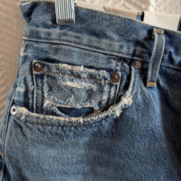 NWT Agolde Parker Denim Shorts Low Key Wash Size 27 Blue Jean Shorts cutoffs - Picture 6 of 11